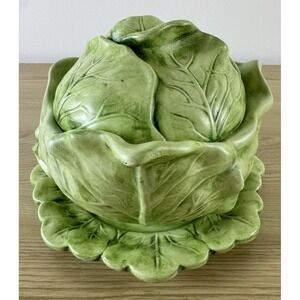 Holland Mold Green Cabbage Soup Tureen Lid Underplate 3 Piece Set READ